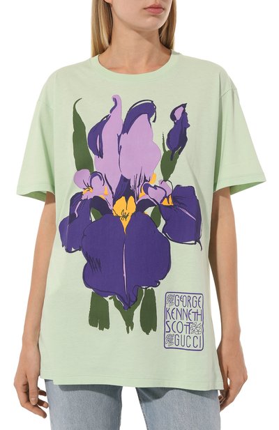 Хлопковая футболка gucci x ken scott GUCCI, арт. 615044 XJDBU, фото 3