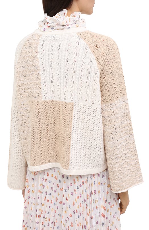 Пуловер из шерсти и хлопка Alice + Olivia Бежевый, фото 5