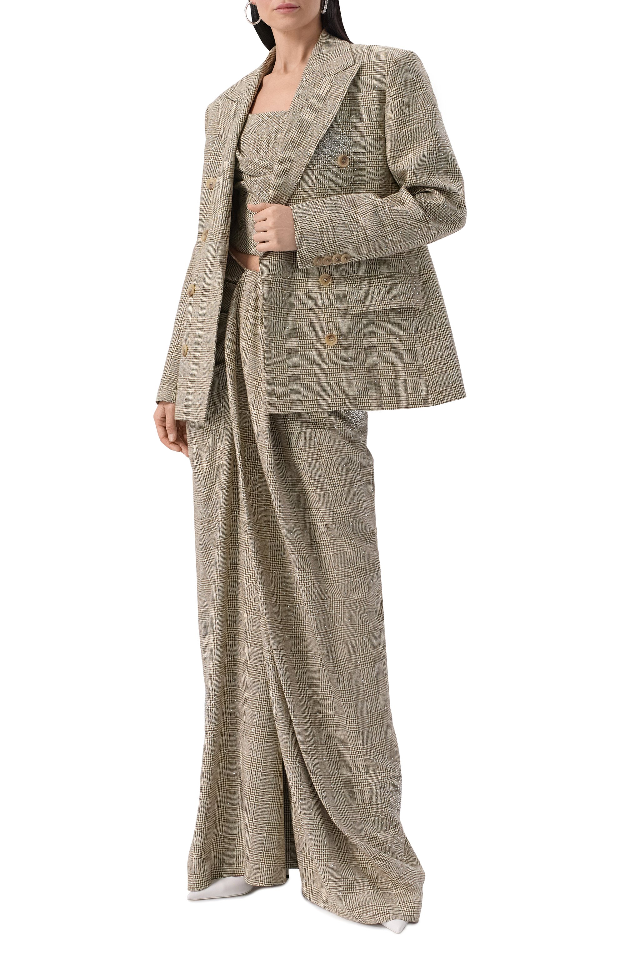 Жакет из вискозы и хлопка с отделкой стразами GIUSEPPE DI MORABITO, арт. 04SSJA112C 04427, фото 2