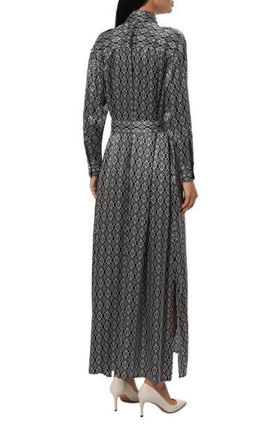 Атласное платье KITON темно-синего цвета по цене 214500 руб., арт. D47H321K0978C_SET, фото 4 Атласное платье KITON, арт. D47H321K0978C_SET, фото 4