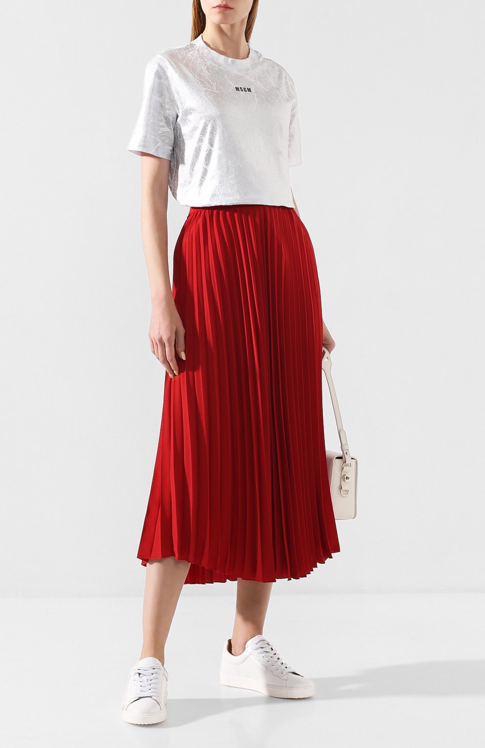 Хлопковая футболка MSGM белого цвета по цене 16850 руб., арт. 2741MDM170 195797, фото 2 Хлопковая футболка MSGM, арт. 2741MDM170 195797, фото 2
