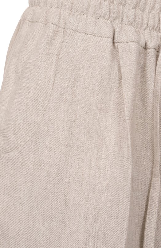 Льняные брюки Kiton D37102K0635E05 Бежевый  D37102K0635E05 Фото 6