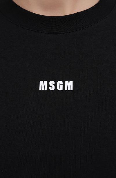 Хлопковая футболка MSGM черного цвета по цене 9950 руб., арт. 3041MDM100 217298, фото 5 Хлопковая футболка MSGM, арт. 3041MDM100 217298, фото 5