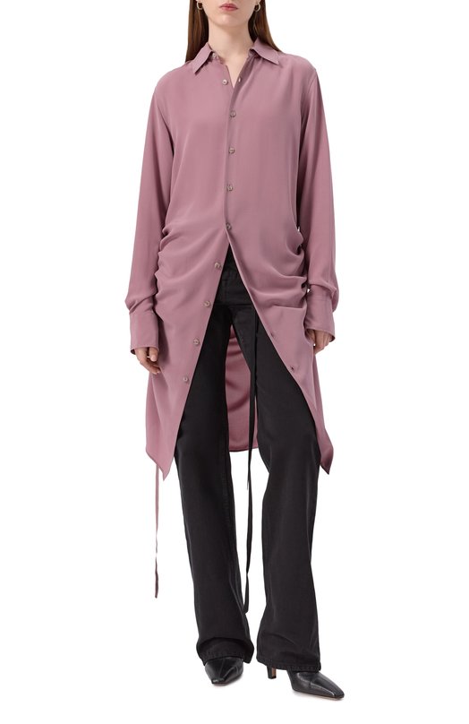 Шелковая рубашка Ann Demeulemeester B0012438/FA634 Розовый  B0012438/FA634 Фото 2