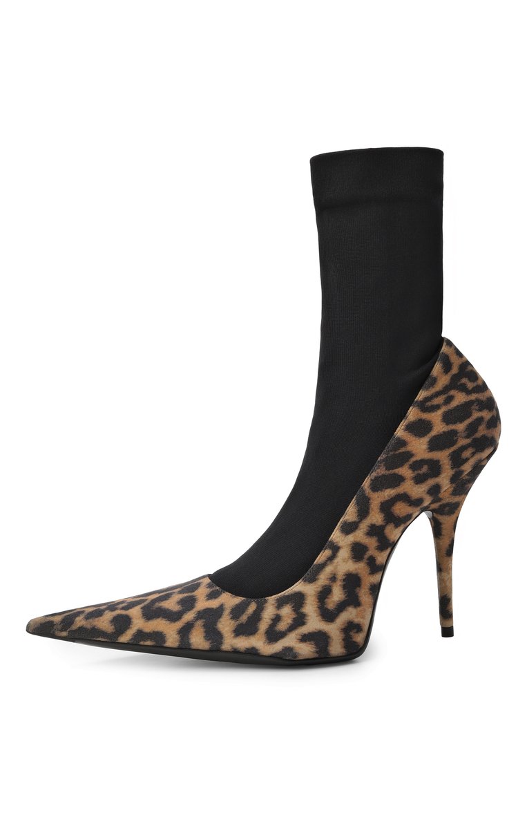 Женские комбинированные ботильоны avenue sock 110 BALENCIAGA леопардового цвета, арт. 810452/WB2P1 | Фото 4 (Материал внешний: Натуральная кожа; Материал внутренний: Натуральная кожа; Каблук высота: Высокий; Подошва: Плоская; Каблук тип: Шпилька; Материал утеплителя: Без утеплителя; Автоматизация ТО: Проставлено; Автоматизация состава: Проставлено)
