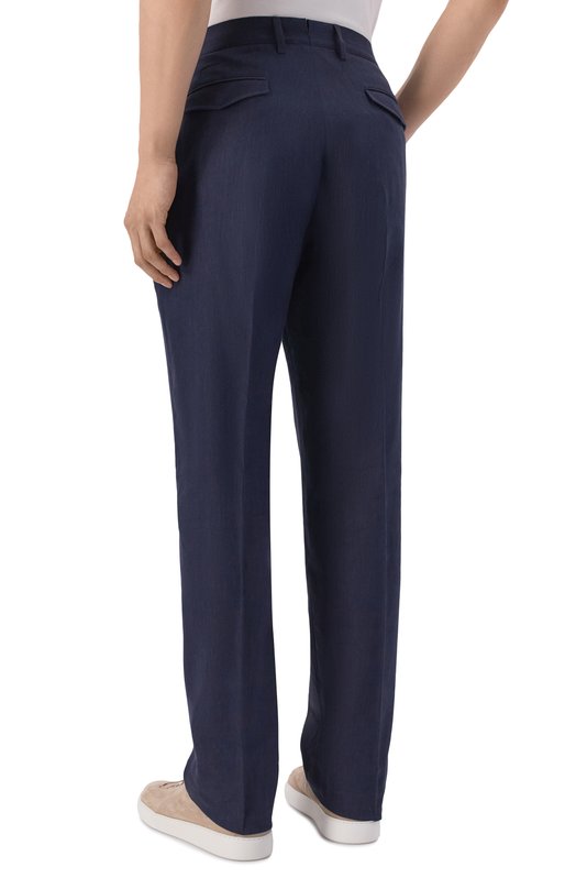 Брюки изо льна и шерсти Stefano Ricci M1T610002H/WL003L Синий  M1T610002H/WL003L Фото 4