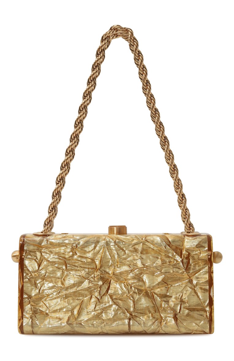 Женская сумка hajar CULT GAIA золотого цвета, арт. SH2674P1 G0LD | Фото 6 (Женское Кросс-КТ: Вечерняя сумка; Материал сплава: Проставлено; Размер: mini; Драгоценные камни: Проставлено; Материал: Экокожа)