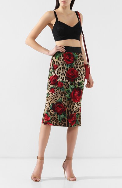 Юбка из вискозы DOLCE & GABBANA леопардового цвета по цене 95400 руб., арт. F4A1FT/FSRKK, фото 2 Юбка из вискозы DOLCE & GABBANA, арт. F4A1FT/FSRKK, фото 2