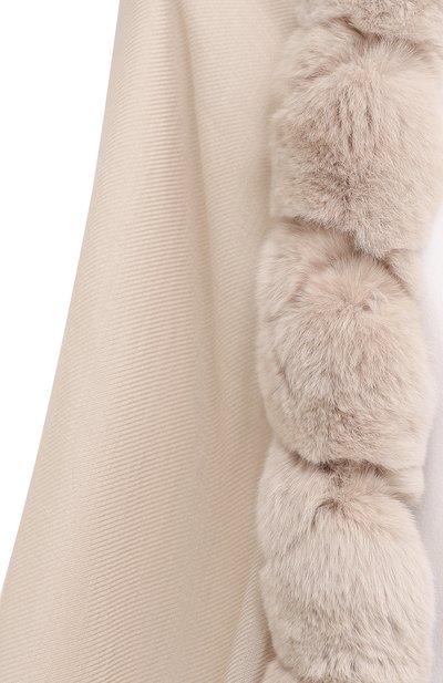 Кашемировая шаль с мехом шиншиллы LORO PIANA, арт. FAI8699, фото 5