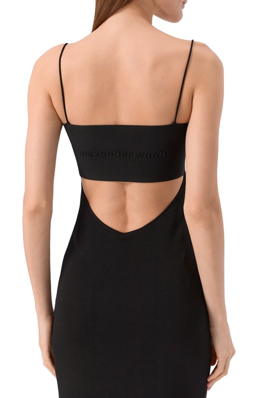 Платье из вискозы и шелка Alexander Wang 1KC3256002 Чёрный  1KC3256002 Фото 5