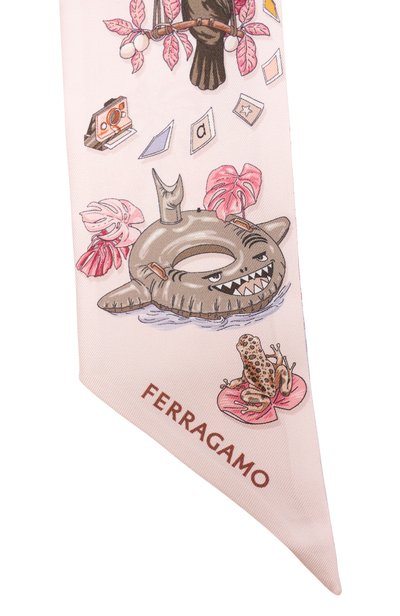 Шелковый шарф-твилли FERRAGAMO светло-розового цвета по цене 32450 руб., арт. 321281/795109, фото 3 Шелковый шарф-твилли FERRAGAMO, арт. 321281/795109, фото 3