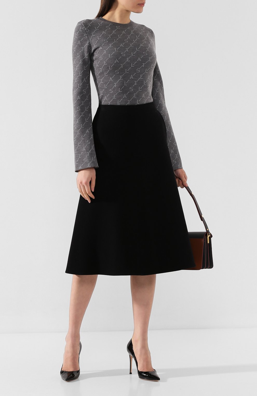 Шерстяной пуловер STELLA MCCARTNEY серого цвета по цене 54550 руб., арт. 574750/S2093, фото 2 Шерстяной пуловер STELLA MCCARTNEY, арт. 574750/S2093, фото 2
