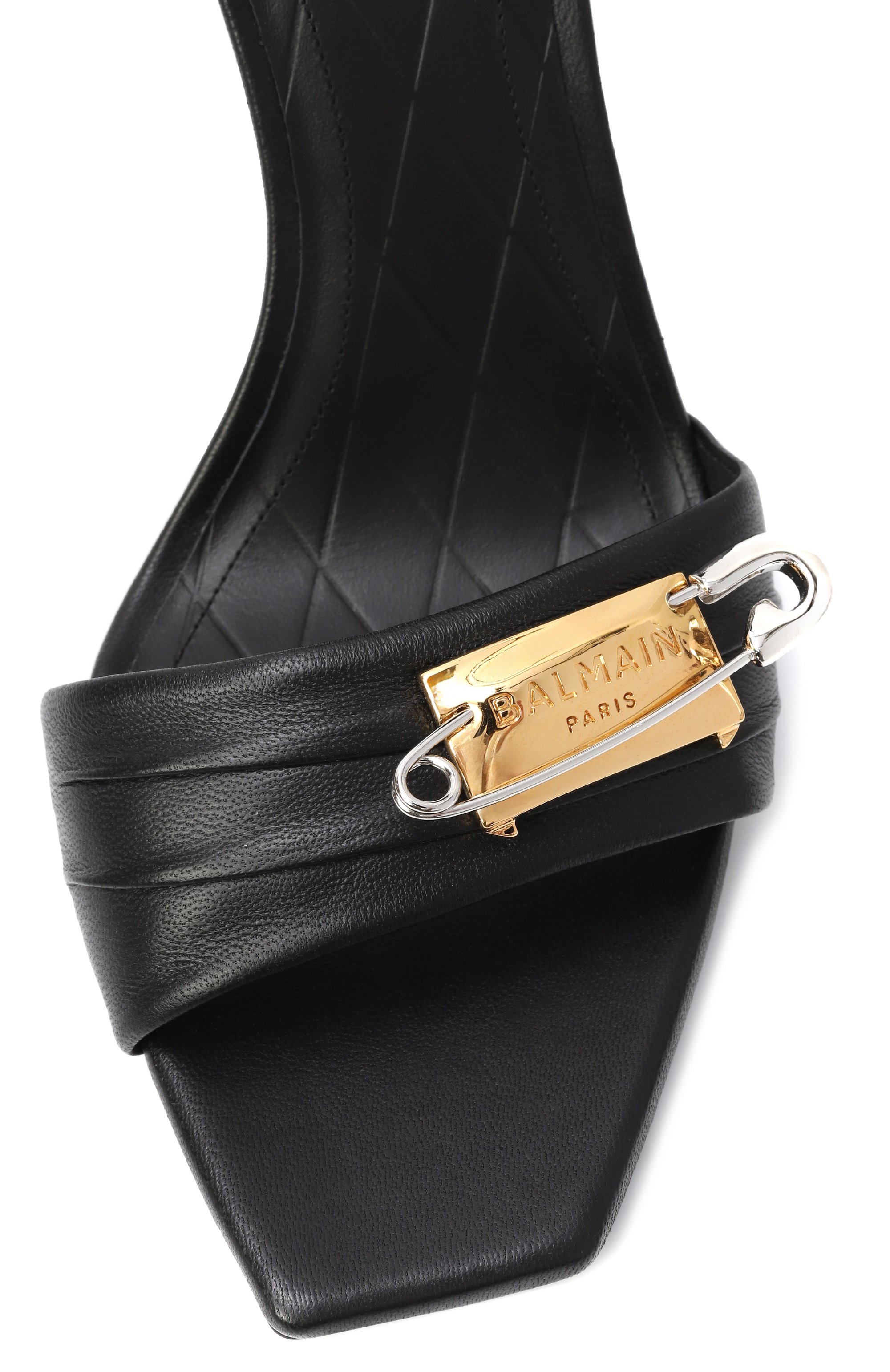 Кожаные босоножки safety pin BALMAIN, арт. EN1UH080/LNAP, фото 7