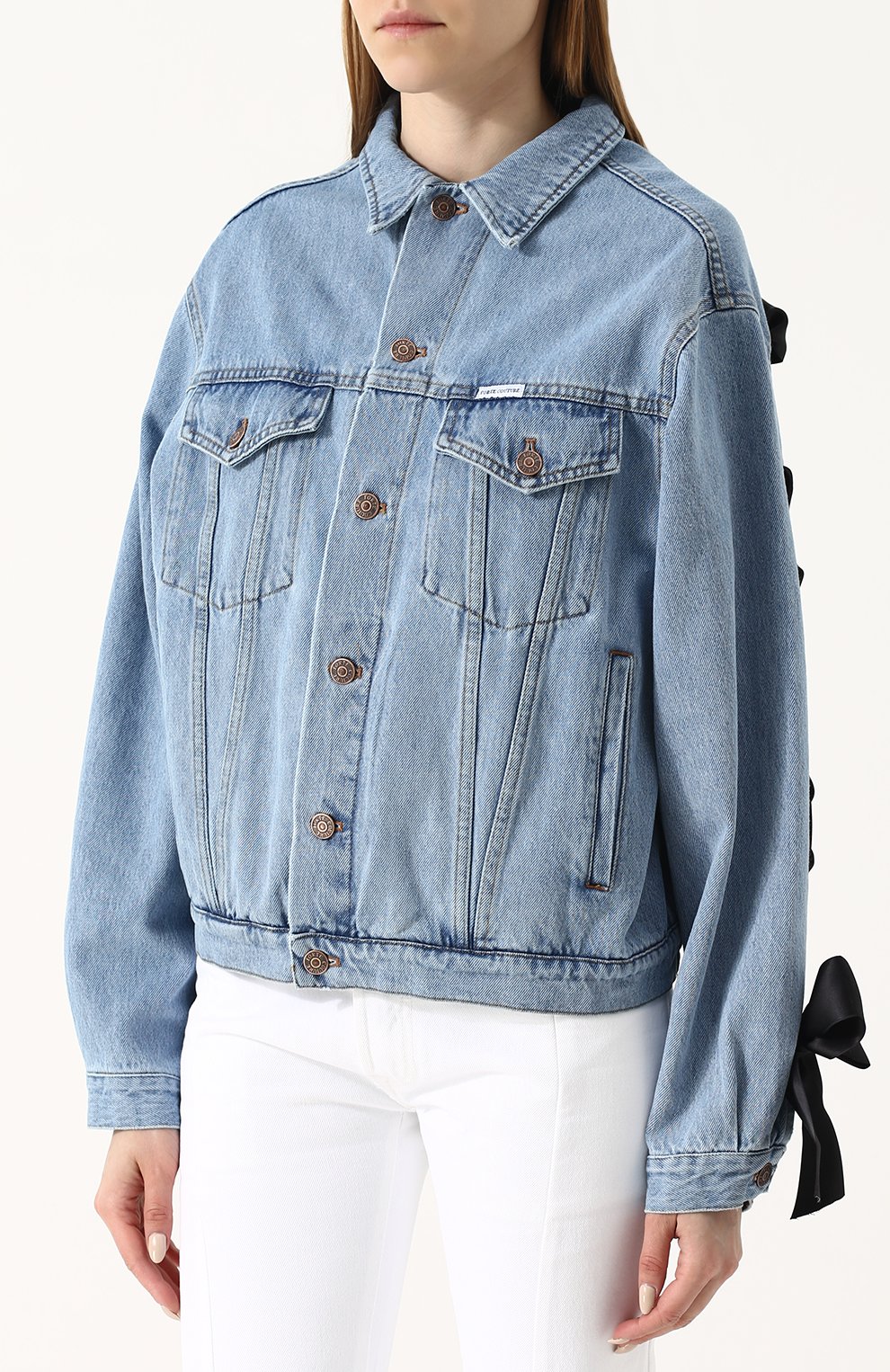 Джинсовая куртка свободного кроя со шнуровкой FORTE DEI MARMI COUTURE, арт. FC1-SS18-105BIS, фото 3