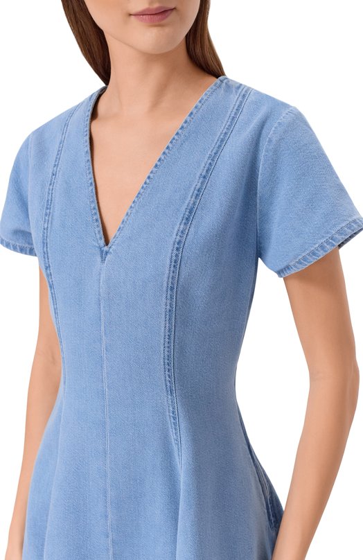 Джинсовое платье 7 For All Mankind 7U7STE38-1BA Голубой  7U7STE38-1BA Фото 4