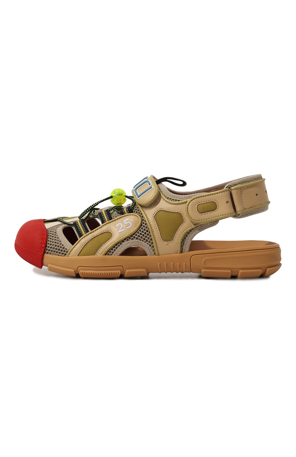 Комбинированные сандалии GUCCI бежевого цвета по цене 99360 руб., арт. 564297 98D30, фото 4 Комбинированные сандалии GUCCI, арт. 564297 98D30, фото 4