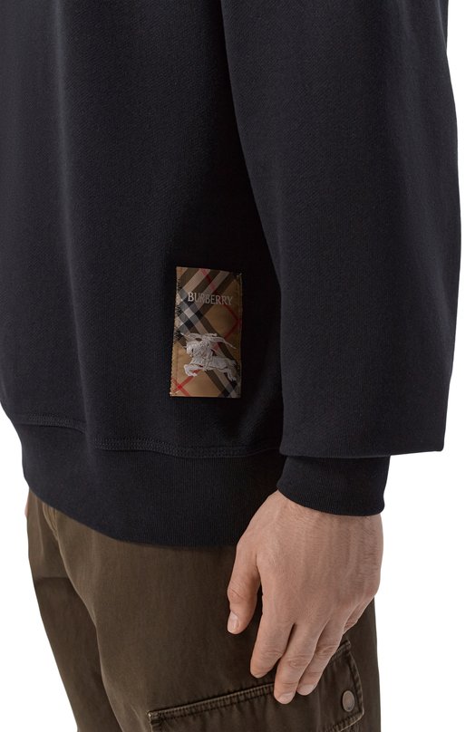 Хлопковый свитшот Burberry 8101889 Чёрный  8101889 Фото 5