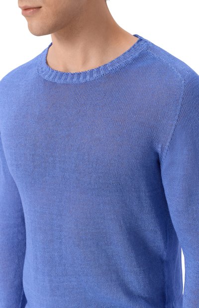 Льняной джемпер 120% LINO синего цвета по цене 35500 руб., арт. 33ALIM39FF/F966/S000, фото 5 Льняной джемпер 120% LINO, арт. 33ALIM39FF/F966/S000, фото 5