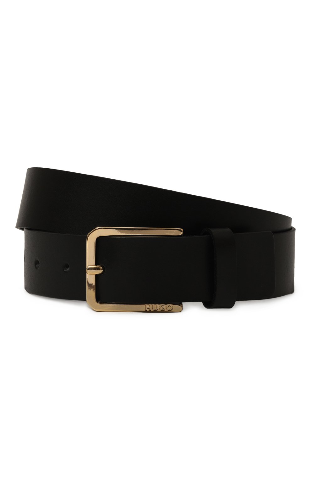Кожаный ремень HUGO черного цвета по цене 9200 руб., арт. 50480393, фото 1 Кожаный ремень HUGO, арт. 50480393, фото 1