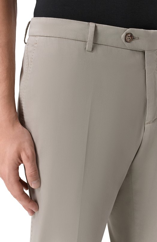 Брюки из хлопка и шелка Marco Pescarolo SLIM80/5300 Серый  SLIM80/5300 Фото 5