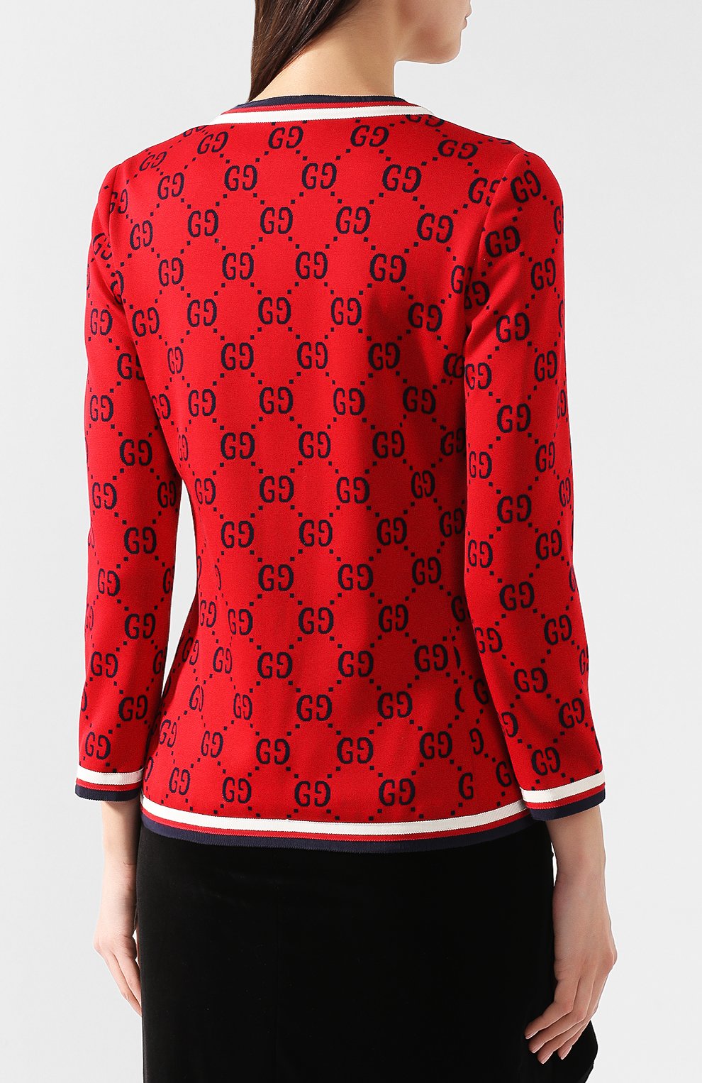 Хлопковый кардиган GUCCI красного цвета по цене 142500 руб., арт. 558039/XJAEA, фото 4 Хлопковый кардиган GUCCI, арт. 558039/XJAEA, фото 4