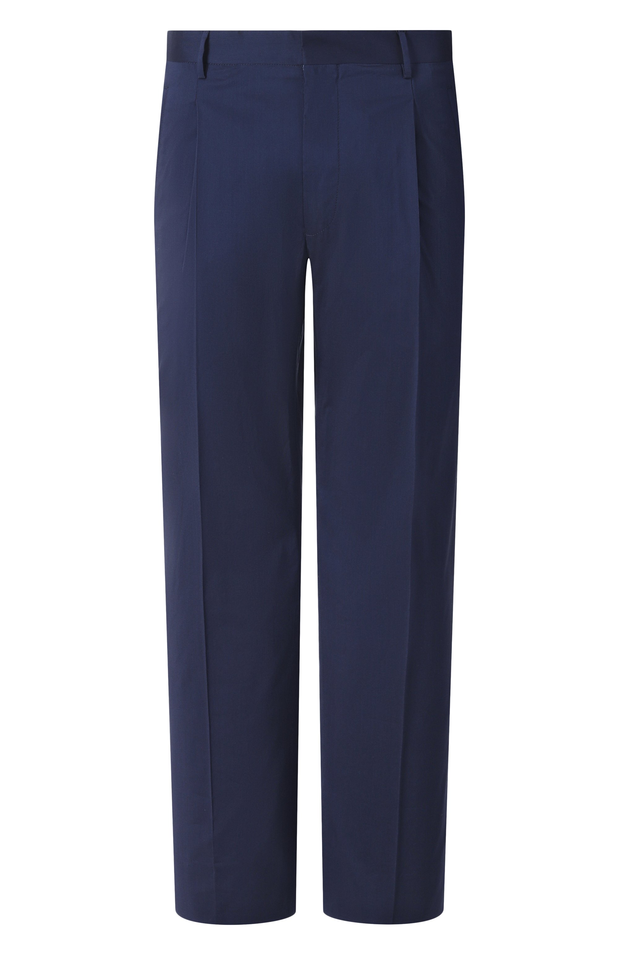 Брюки из хлопка и шелка CORNELIANI темно-синего цвета по цене 63400 руб., арт. 254545-2514528, фото 1 Брюки из хлопка и шелка CORNELIANI, арт. 254545-2514528, фото 1