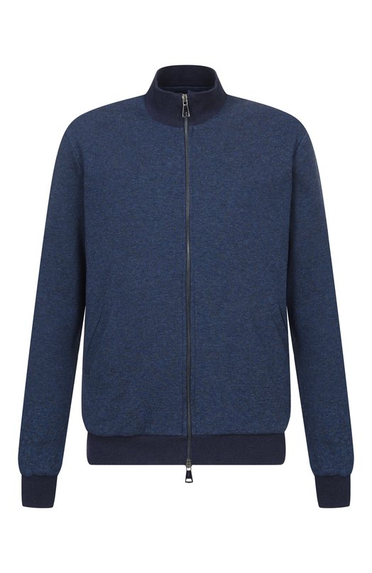 Толстовка из хлопка и кашемира Andrea Campagna ZIP/LB1630 Синий ZIP/LB1630