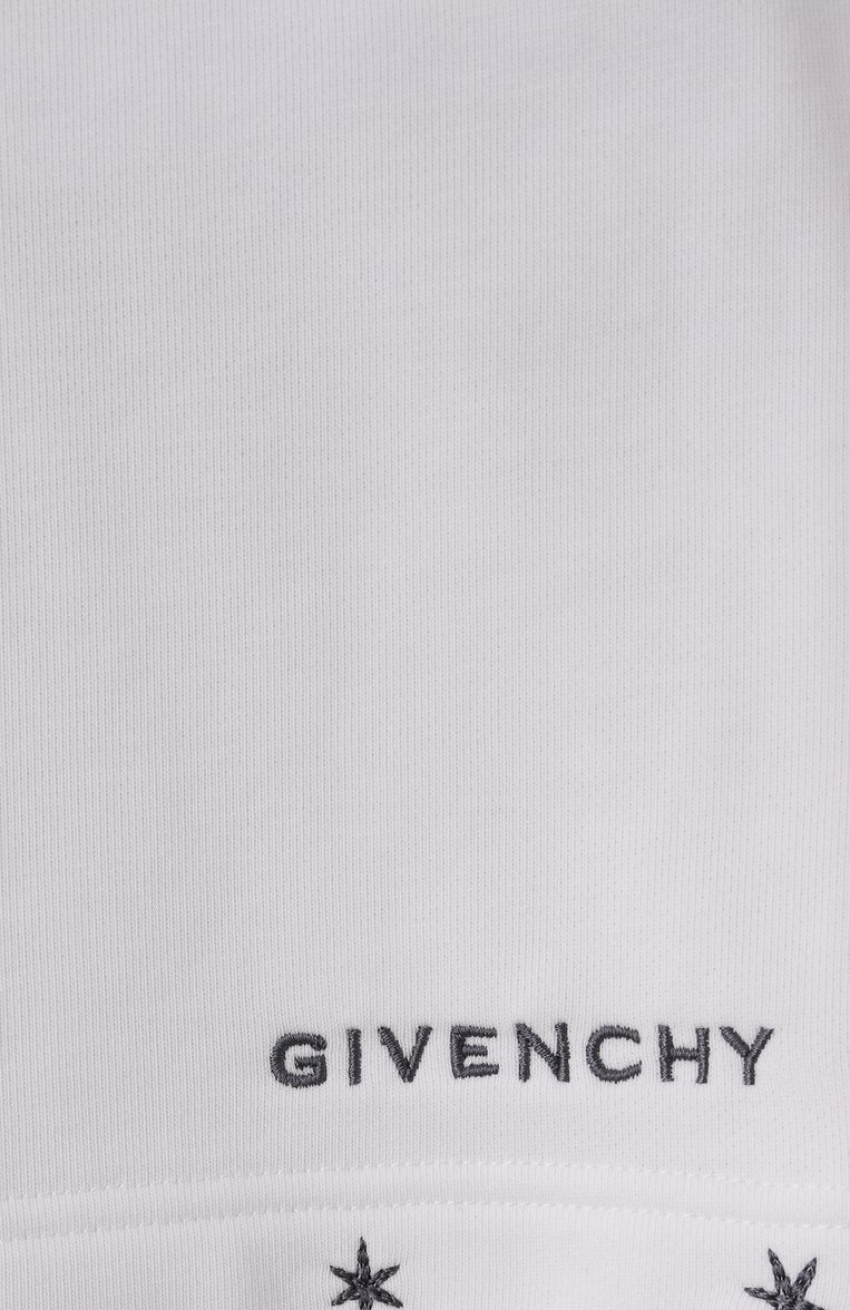 Детские хлопковые шорты GIVENCHY белого цвета, арт. H30710 | Фото 3 (Нос: Не проставлено; Материал подклада: Хлопок; Случай: Повседневный; Мальчики Кросс-КТ: Шорты-спорт; Материал внешний: Хлопок; Ростовка одежда: 5 лет | 110 см, 13 - 15 лет | 158 см, 7 лет | 122 см, 9 лет | 134 см, 12 лет | 152 см)