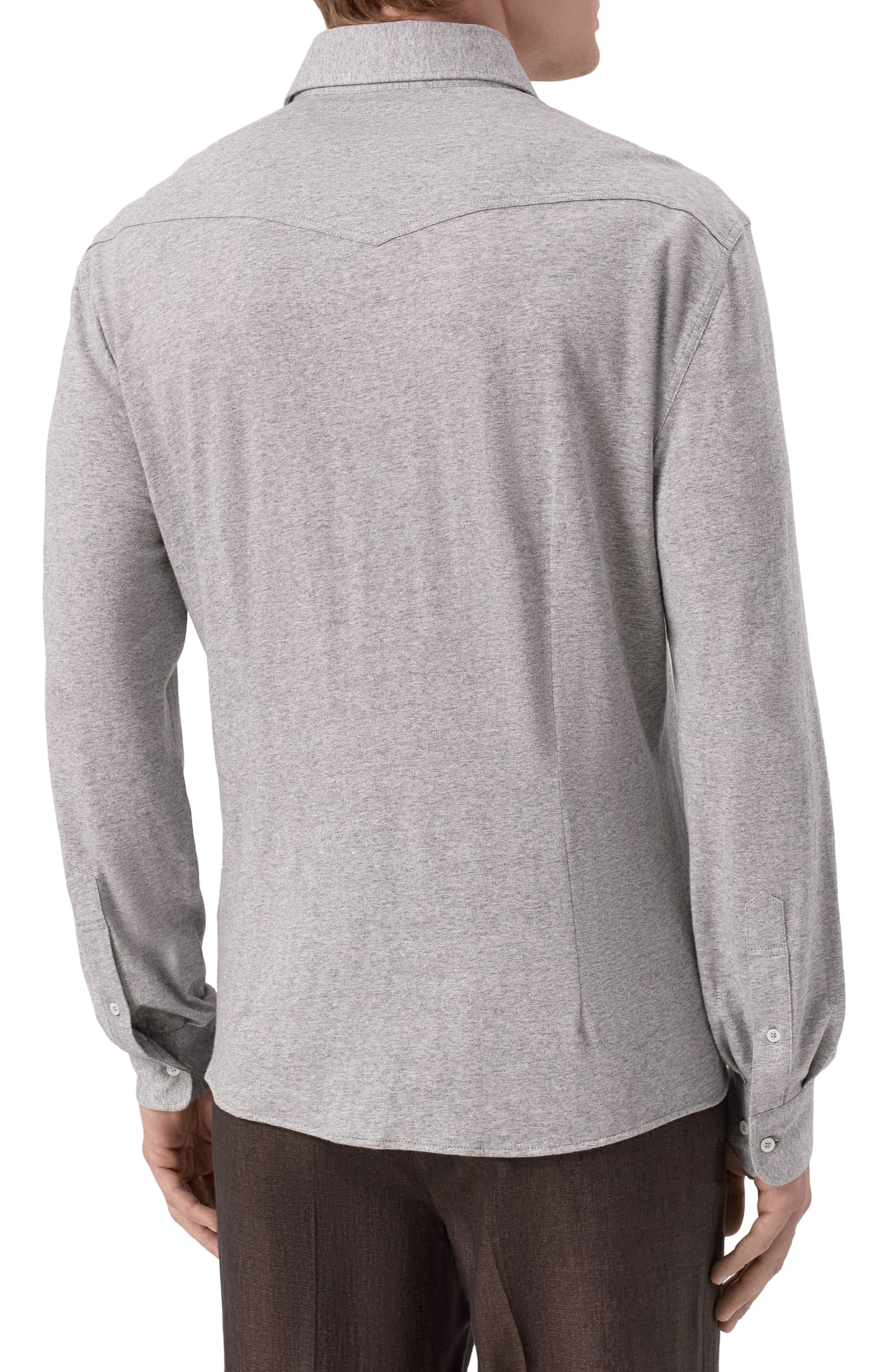 Рубашка изо льна и хлопка BRUNELLO CUCINELLI, арт. MW8356666, фото 4