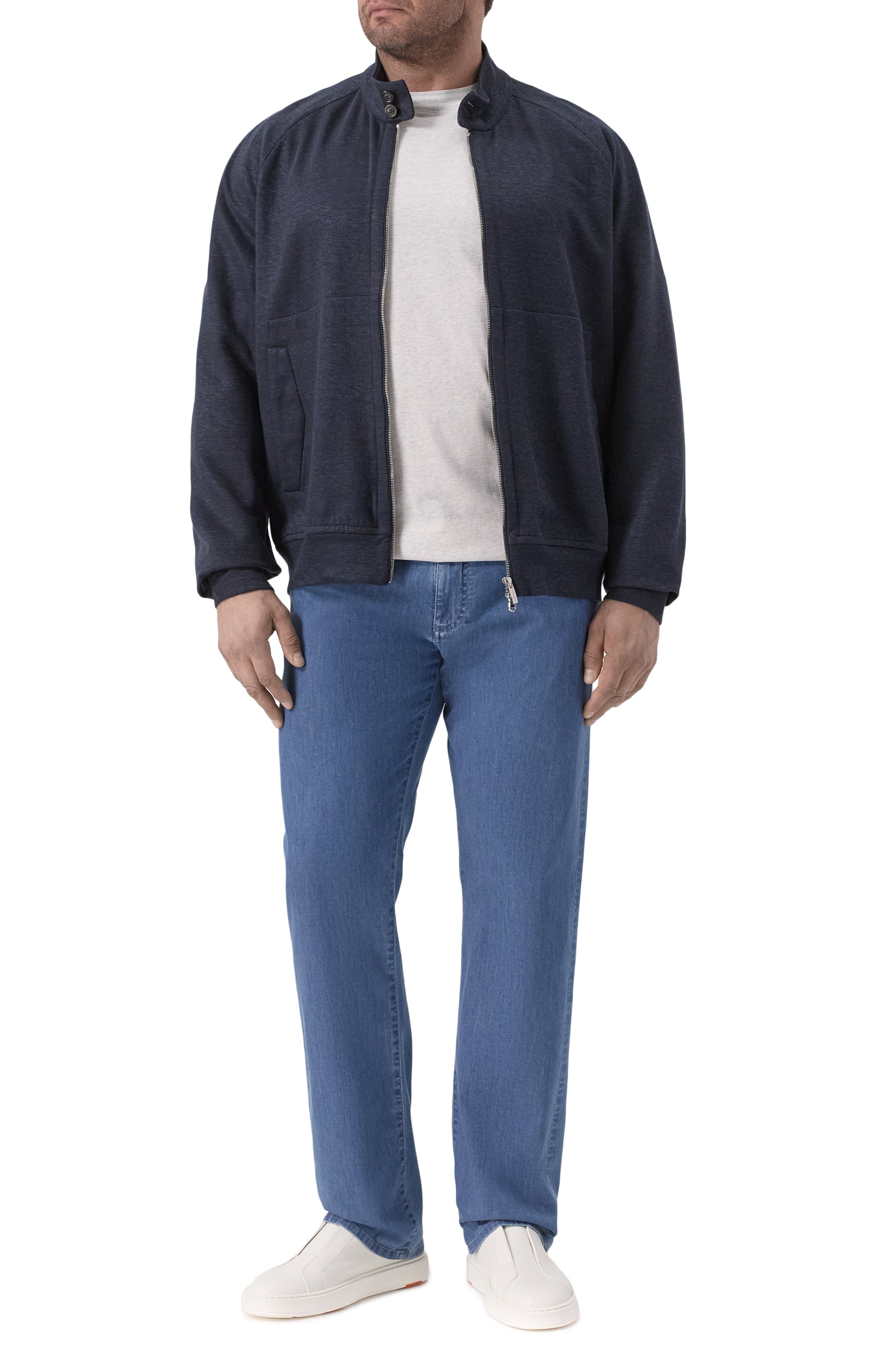 Кардиган изо льна и хлопка CORTIGIANI темно-синего цвета по цене 141000 руб., арт. 2AF610, фото 2 Кардиган изо льна и хлопка CORTIGIANI, арт. 2AF610, фото 2