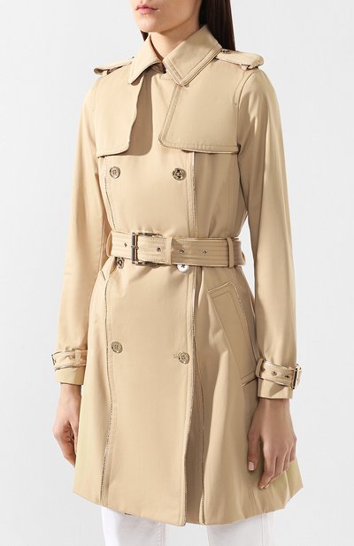 Тренч с поясом MICHAEL MICHAEL KORS бежевого цвета по цене 33050 руб., арт. MH82HXLX36, фото 3 Тренч с поясом MICHAEL MICHAEL KORS, арт. MH82HXLX36, фото 3