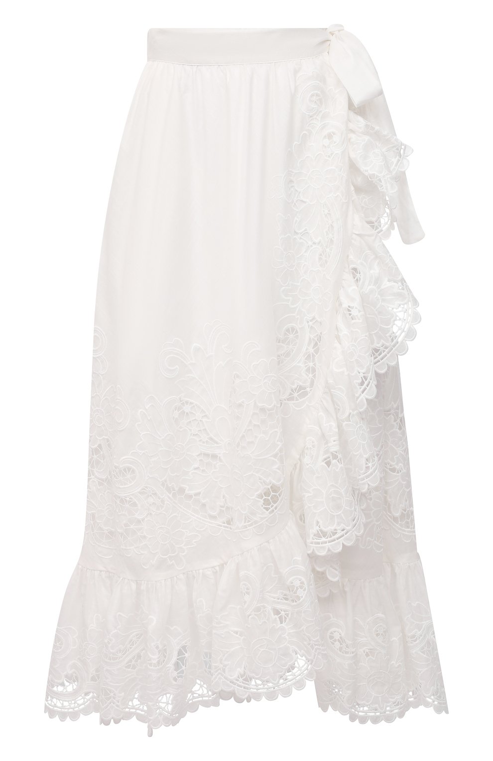 Хлопковая юбка ZIMMERMANN белого цвета по цене 89000 руб., арт. 9881SLLU, фото 1 Хлопковая юбка ZIMMERMANN, арт. 9881SLLU, фото 1