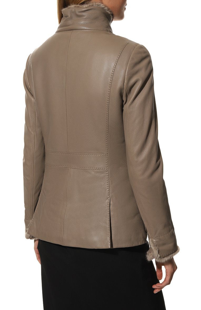 Кожаная куртка с отделкой из меха норки LORO PIANA, арт. FAE5511, фото 4