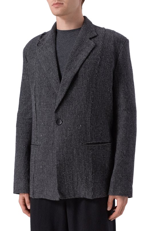 Пиджак из шерсти и льна Andrea Ya'aqov 25MSAP45B/W00L LINEN Серый  25MSAP45B/W00L LINEN Фото 3
