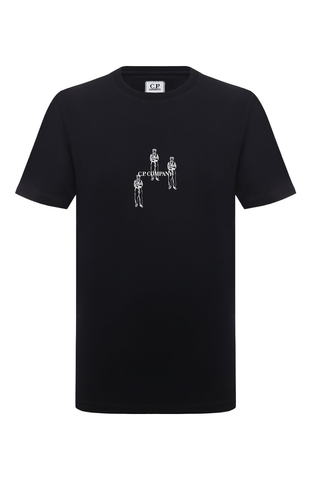 Хлопковая футболка C.P. COMPANY темно-синего цвета по цене 13950 руб., арт. 16CMTS143A006586W, фото 1 Хлопковая футболка C.P. COMPANY, арт. 16CMTS143A006586W, фото 1