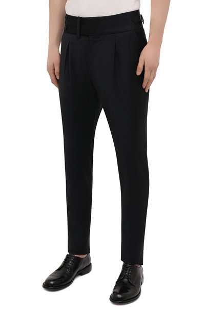 Шерстяные брюки DOLCE & GABBANA черного цвета по цене 85500 руб., арт. GWBRET/FUBFA, фото 3 Шерстяные брюки DOLCE & GABBANA, арт. GWBRET/FUBFA, фото 3