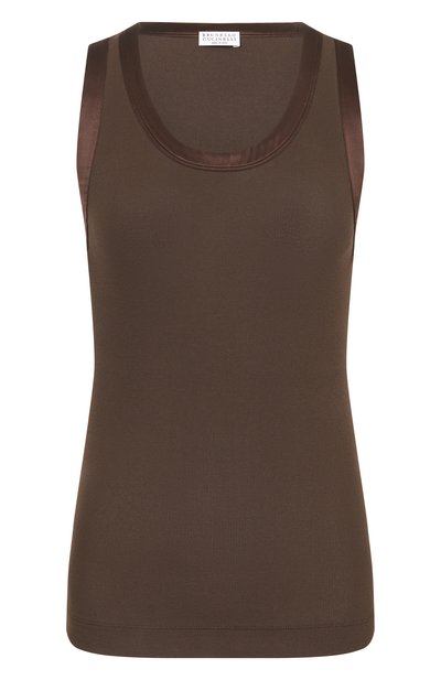 Женский хлопковый топ BRUNELLO CUCINELLI, арт. MP952FD600