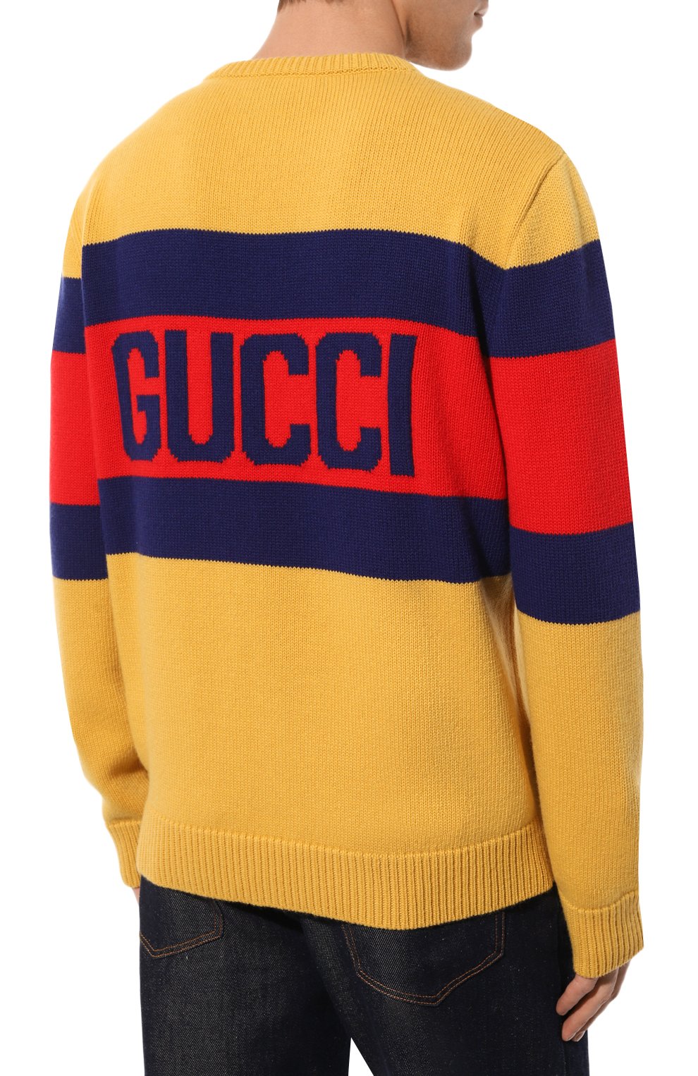 Шерстяной свитер GUCCI разноцветного цвета по цене 122400 руб., арт. 676393 XKB43, фото 4 Шерстяной свитер GUCCI, арт. 676393 XKB43, фото 4