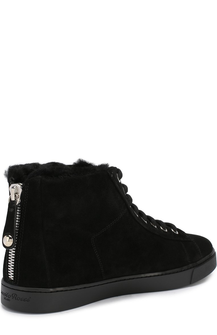 Высокие замшевые кеды peter с внутренней меховой отделкой GIANVITO ROSSI, арт. S20386.W1BLK.SUENER0, фото 1