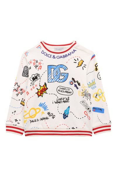 Хлопковый свитшот DOLCE & GABBANA разноцветного цвета по цене 45250 руб., арт. L1JWD0/II7FB, фото 1 Хлопковый свитшот DOLCE & GABBANA, арт. L1JWD0/II7FB, фото 1