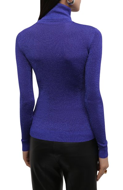 Водолазка из вискозы SAINT LAURENT синего цвета по цене 96050 руб., арт. 670517/Y75GK, фото 4 Водолазка из вискозы SAINT LAURENT, арт. 670517/Y75GK, фото 4