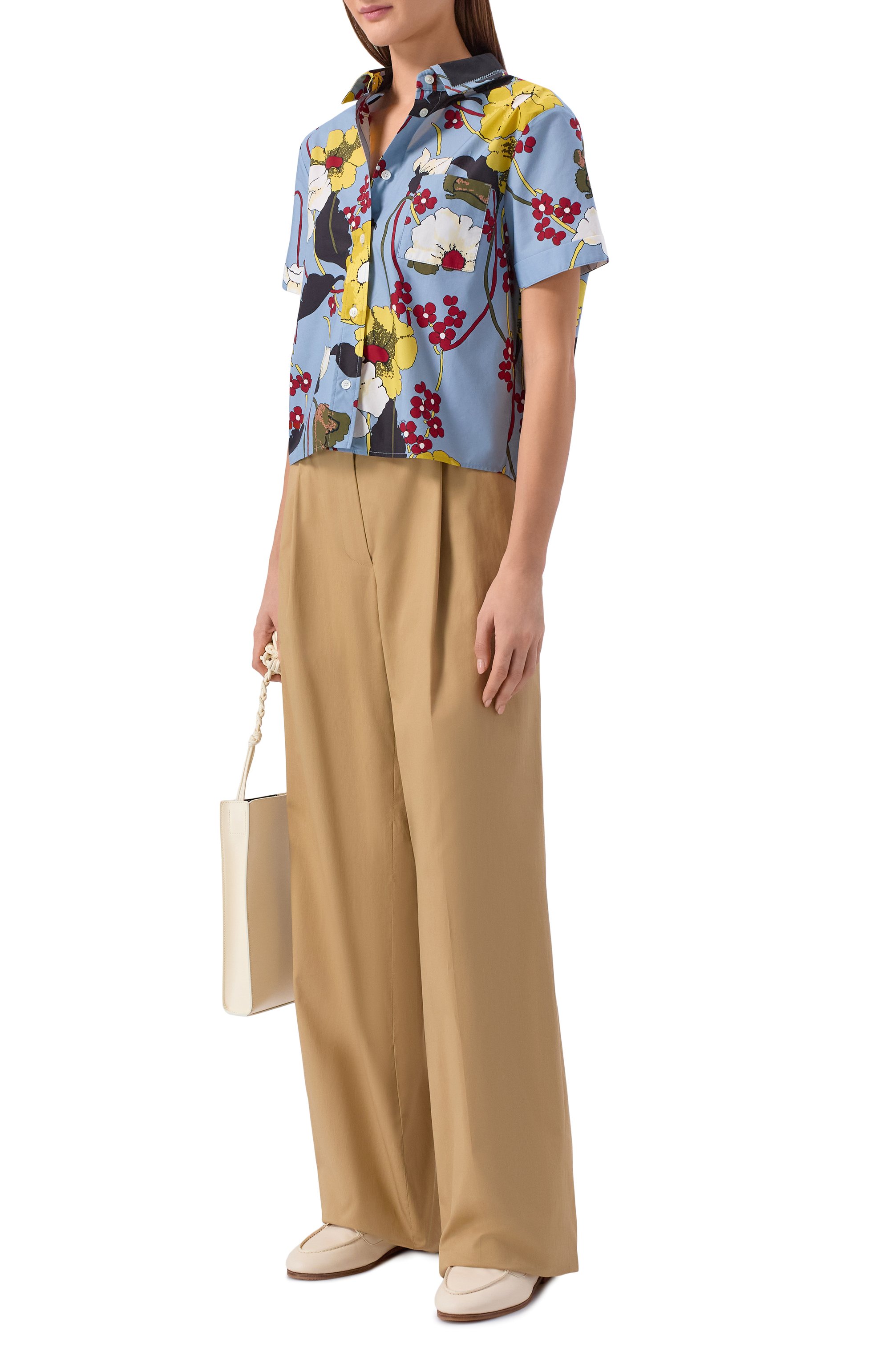 Хлопковая рубашка MARNI голубого цвета по цене 86300 руб., арт. CAMA0669QS/UTC581, фото 2 Хлопковая рубашка MARNI, арт. CAMA0669QS/UTC581, фото 2