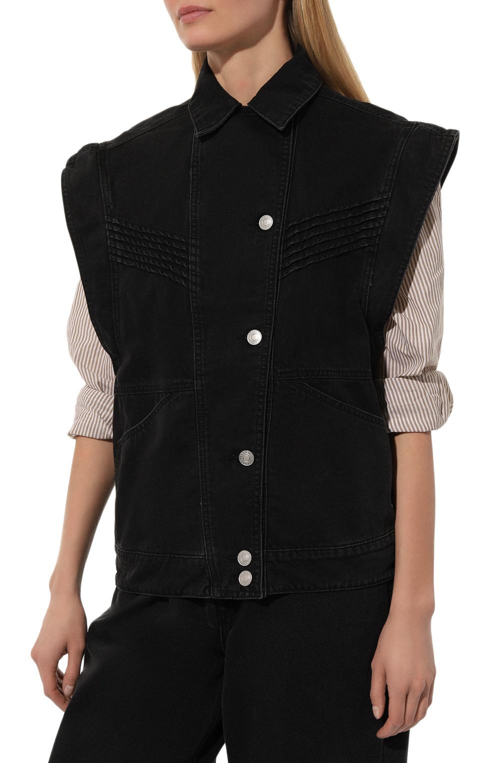 Джинсовая куртка ISABEL MARANT черного цвета по цене 76600 руб., арт. 24P/VE0049FB-B1H04I, фото 6 Джинсовая куртка ISABEL MARANT, арт. 24P/VE0049FB-B1H04I, фото 6