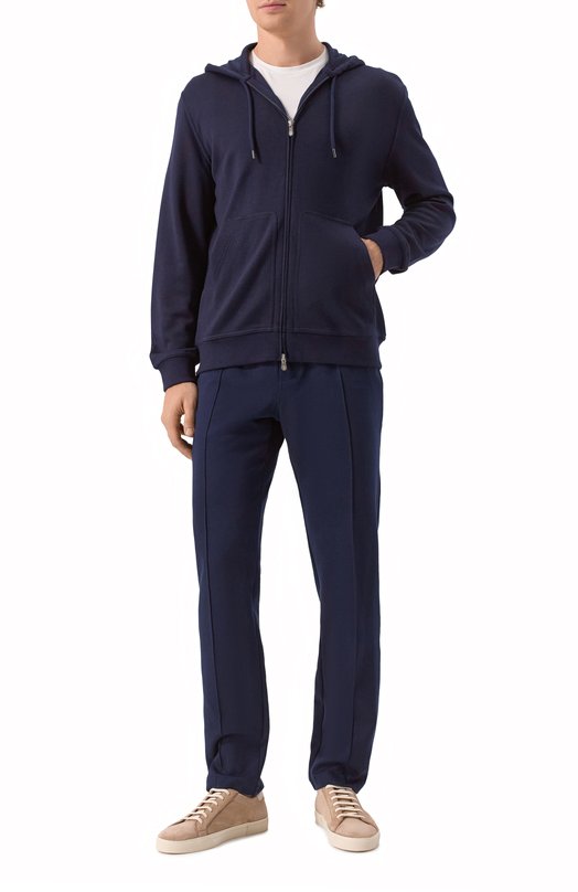 Толстовка из кашемира и шелка Brunello Cucinelli MM8359069G Синий  MM8359069G Фото 2