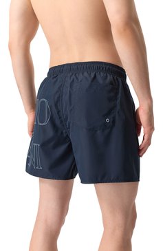 Мужские плавки-шорты EMPORIO ARMANI темно-синего цвета, арт. EM000583/AF12326 | Фото 3 (Нос: Не проставлено; Принт: С принтом; Мужское Кросс-КТ: плавки-шорты; Материал внешний: Синтетический материал)