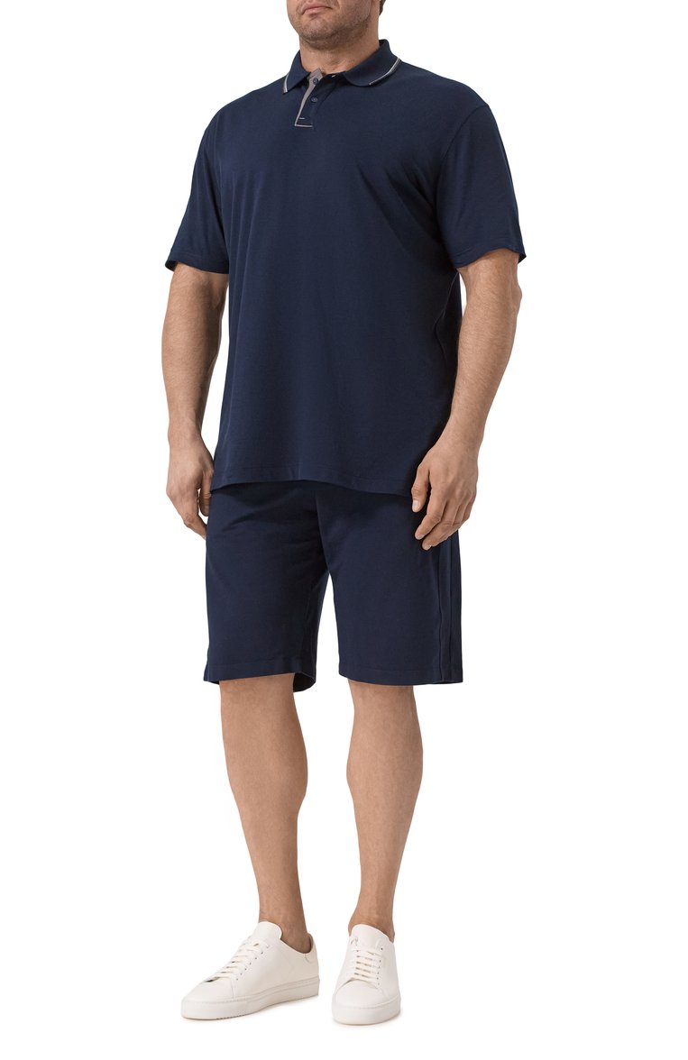 Мужское поло PAUL&SHARK темно-синего цвета, арт. 25411313/3XL | Фото 2 (Рукава: Короткие; Материал внешний: Хлопок; Длина (для топов): Стандартные; Застежка: Пуговицы; Принт: Без принта; Мужское Кросс-КТ: Футболка-одежда; Стили: Кэжуэл; Автоматизация ТО: Проставлено; Автоматизация состава: Проставлено; Детали: Без декора)