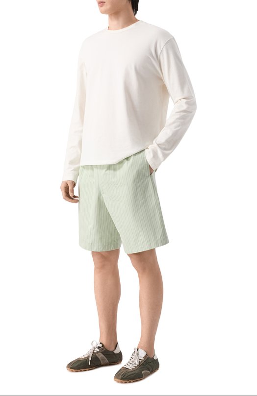 Хлопковые шорты Dries Van Noten 020931/3021 Зелёный  020931/3021 Фото 2