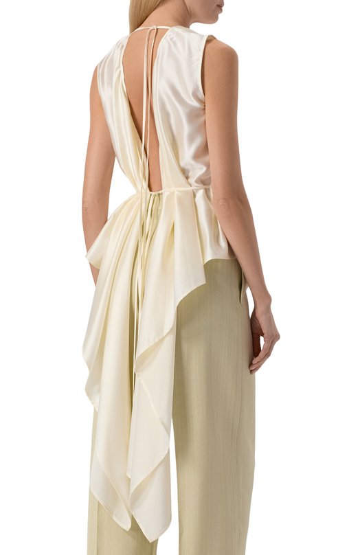Атласный топ Helmut Lang P04HW501 Кремовый  P04HW501 Фото 4