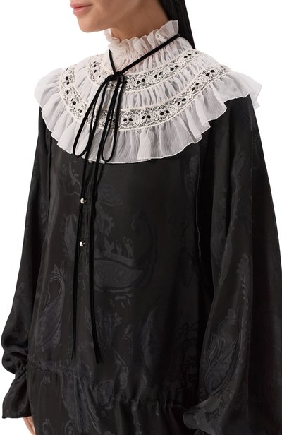 Шелковый воротник ANN DEMEULEMEESTER белого цвета по цене 141500 руб., арт. B0014578/FA732, фото 2 Шелковый воротник ANN DEMEULEMEESTER, арт. B0014578/FA732, фото 2