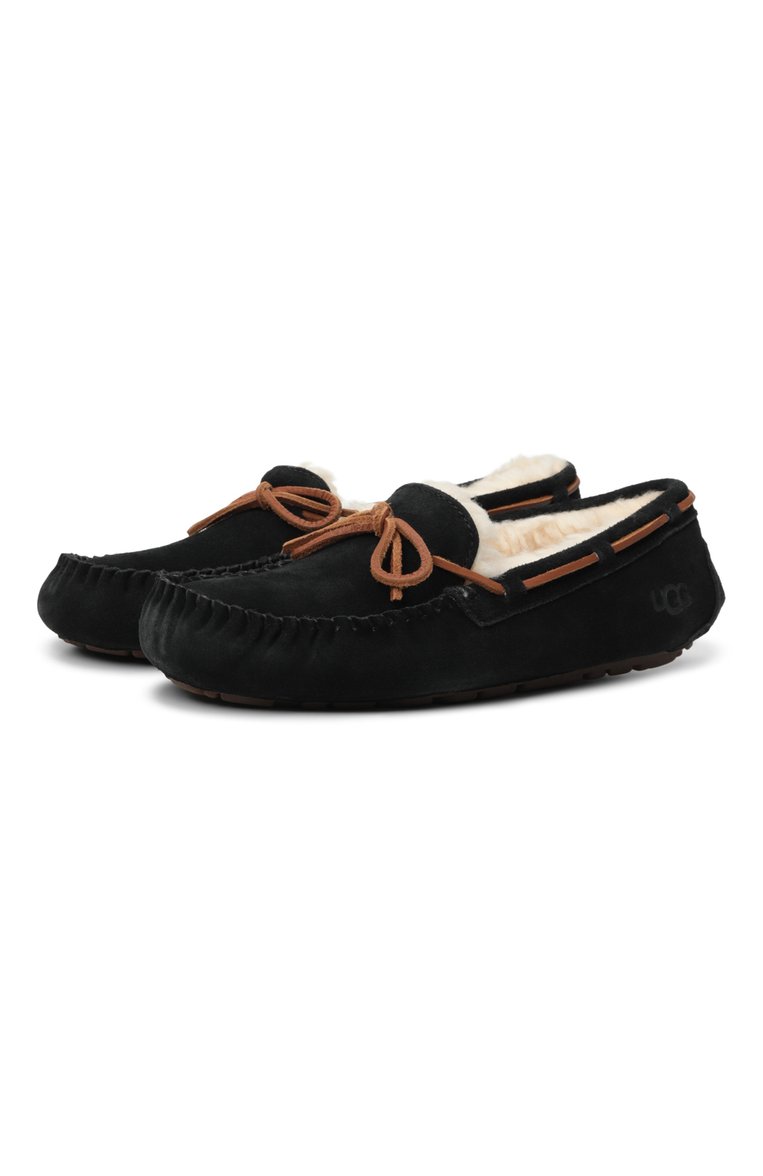 Женские замшевые мокасины dakota UGG черного цвета, арт. 1107949 | Фото 1 (Подошва: Плоская; Драгоценные камни: Проставлено; Материал внешний: Натуральная кожа, Замша; Материал сплава: Проставлено; Материал внутренний: Текстиль)